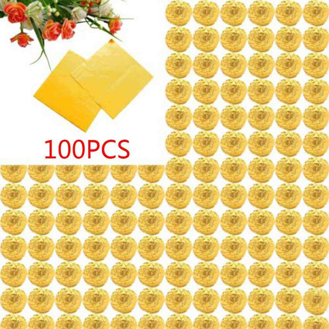 100pcs Square Aluminum Foil Wrappers Colorful Package for Sweets foil package Candy package Candy Chocolate Lollipops