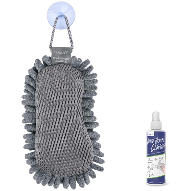 Effaceur à Sec Shag CZCPP-LUKIN (3.4 fl oz Nettoyeur de Tableau Blanc Inclus), Effaceur de Tableau Blanc en Microfibre Lavable, pour Salle de Classe, Maison et Bureau
