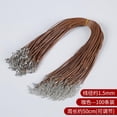 thumbnail image 1 of Corde en Cuir Tressé Réglable Cordon de Cire Imperméable à la Main avec Fermoir à Homard Chaînes Résistantes à l'Usure Fournitures de Bijoux pour le Café Bricolage 2mm, 1 of 1