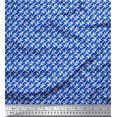 thumbnail image 1 of Soimoi Blue Georgette Viscose Fabric Diagonal Arrow Decor Fabric Printed Yard 42 Inch Wide, 1 of 3