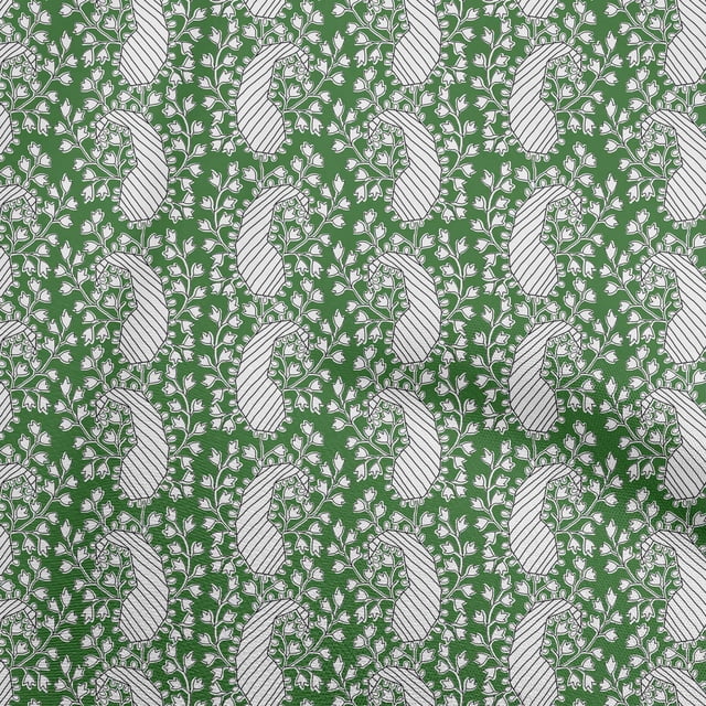 oneOone Silk Tabby Green Fabric Block Craft Projects Decor Fabric Printed By The Yard 42 Inch Wide-8M