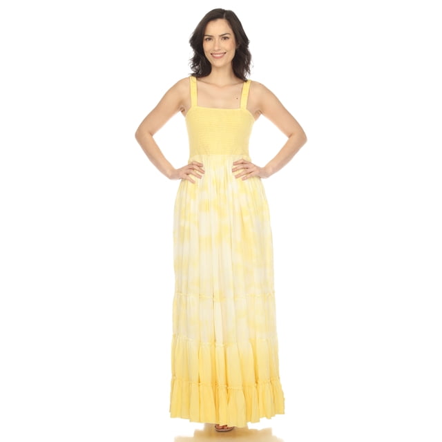 White Mark Robe Maxi à Volants Froncée pour Femme