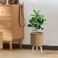 thumbnail image 2 of SSZMDLB 2Pcs Rattan Flower Pot, Flower Pot, Indoor Desktop Flowerpot, Woven Pot Potted Container, Triangular Support Flower Stand, Home Office Decor Planter for Succulents, Plants, 2 of 9