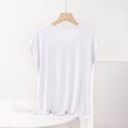 thumbnail image 4 of BLVB Plus Size Pajama Tops for Women Loose Fit V Neck Short Sleeve Soft Modal Sleep Shirts Loungewear, 4 of 6