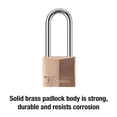 thumbnail image 3 of Master Lock 1-9/16” Solid Brass Body Padlock with 2” Shackle, 3 of 6