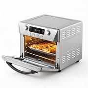 CUSIMAX 24QT 10-in-1 Air Fryer Oven - Convection, Rotisserie, Dehydrator, Silver Finish with Abundant Accessories