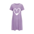 thumbnail image 5 of Amzcrzy Pyjamas pour Femmes Mode Imprimé Cœur Valentines Day Robe Décontractée Confortable à Manches Courtes Chemises de Nuit pour Femmes Valentines Day Cadeaux, 5 of 5