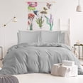thumbnail image 4 of 800 Thread Count 100% Egyptian Cotton 3 Piece Duvet Set with Zipper Closure & Corner 3 Pc Duvet Set Solid Pattern, 4 of 4