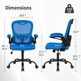 thumbnail image 3 of BestOffice Ergonomic Home Office Chair, Executive Computer Task Chair with Lumbar Support & Flip-Up Armrests, Rolling Swivel Design, Blue, 3 of 7