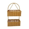 thumbnail image 4 of jifeng Imitation Rattan Wall Mounted Basket Handmade Woven Hanging Basket for Patio Square 2 layers, 4 of 9