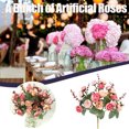 thumbnail image 2 of DPTALR Artificial Rose Bouquet Consisting 7 Branches 21 Roses Silk Decorative Bouquet, 2 of 6