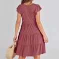 thumbnail image 4 of Robe d'Été pour Femmes 2024 Mode Grande Taille Couleur Unie Robe à Manches Courtes Rabais de 50 % Liquidation!, 4 of 9
