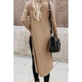thumbnail image 3 of Women's Light Gray/Gray/Khaki/Apricot/Red Selected Button Down Pocketed High Low Cardigan, 3 of 9