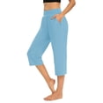 thumbnail image 1 of Meichang Pantalons Capri pour Femmes Yoga Capris avec Poches pour Femmes Printemps Été Capris Taille Haute Extensible Yoga Gym Pantalons Décontractés Raccourcis, 1 of 7