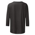 thumbnail image 4 of Timegard Womens Summer Tops Crewneck 3/4 Sleeve Solid Color Comfy Basic Tee Shirts Casual Loose Tops, 4 of 5