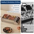 thumbnail image 4 of BeesClover 1800W Smokeless Electric Grill, Indoor Outdoor Portable Griddle, Commercial Countertop BBQ Grill with Stainless Steel Grill Grate, Adjustable Temperature 122°F-572°F, 4 of 8