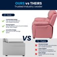 thumbnail image 2 of Deluxe Padded Contemporary Pink Vinyl Kids Recliner with Storage Arms, 2 of 9