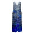 thumbnail image 3 of Ovzne Robes pour Femmes 2025 Robe pour Femme Robe d'Été Décontractée pour Femmes Dégradé Sans Manches Col en V Longue Robe Robe de Vacances Liquidation, 3 of 4