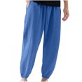 thumbnail image 1 of Mens Pants, Mens Solid Color Pocket Drawstring Casual Youth Versatile Sports Oversized Pants, 1 of 6