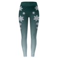thumbnail image 3 of Womens Christmas Warm Leggings Womens Christmas Gradient Snowflake Printing High Waist Compression(Black M), 3 of 5