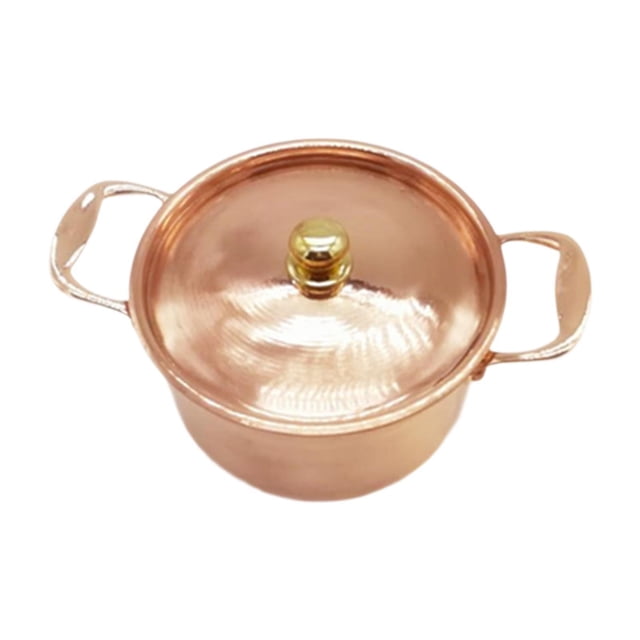 Siruishop Casserole en Cuivre Casserole à Soupe avec Couvercle Casserole à Double Poignée pour Induction