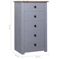 thumbnail image 4 of vidaXL Sideboard Grey 46x40x89 cm Pine Panama Range, 4 of 5