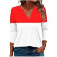 thumbnail image 1 of Birdeem Blouses pour Femmes Mode pour Femmes T-Shirt Imprimé Manches 3/4 Blouse Col en V Hauts Décontractés, 1 of 1