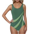 thumbnail image 3 of VBTAPA Women Racerback One Piece Swimsuit Slimming Athletic Training Bathing Suit Full Coverage Color Block Modest Swimwear Lightning Sales Today Army Green XL, 3 of 6