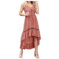 thumbnail image 4 of Babysbule Robes d'Été pour Femmes Mode Dames Décontracté Imprimé Col en V Camisole Sans Manches Gilet Longue Robe de Soirée Jupes, 4 of 8