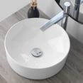 thumbnail image 2 of Stylish Vessel 16" White Round Porcelain Bathroom Sink P-228H, 2 of 8