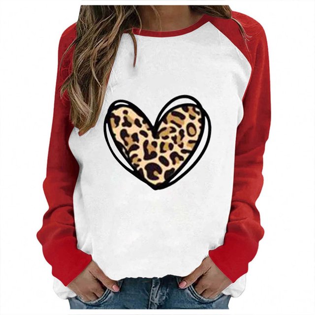 T-shirts Amusants pour Femmes, Imprimé d'Hiver, Manches Longues, Col Rond, Mignon
