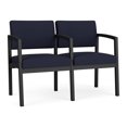 thumbnail image 1 of Fauteuil de Réception en Acier Lenox pour Salle d'Attente 2 Places / Acier Noir / Bleu Marine, 1 of 5