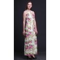thumbnail image 4 of Bimba Floral Ladies Crew Neck Waist String Print Maxi Dress with Side Slits Summer Wear-X-Small, 4 of 6