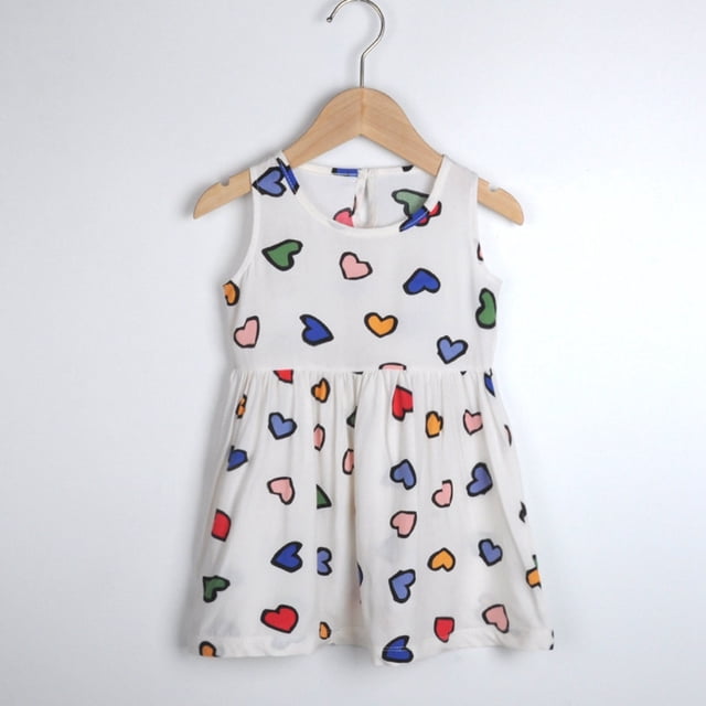Robes de Printemps pour Tout-Petites Filles, Robe Évasée à Étages en Ligne A pour Fille, Robe Sans Manches à Fleurs, Robe de Princesse pour Filles, Tout-Petite