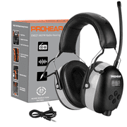 PROHEAR 027 AM FM Digital Ear Protection 25dB NRR Audio Headphones, Noise Reduction Hearing Protection Earmuffs for Lawn Mowing, Workshops, Snowblowing Indoor Outdoor Construction Work - Grey