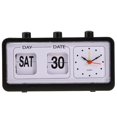 thumbnail image 2 of GUOOL Retro Table Auto Flip Clock Non-ticking Calendar Clock w/ Day Date Black B Black, 2 of 9