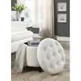 thumbnail image 1 of Convenience Concepts Designs4Comfort Round Ottoman in Ivory Faux Leather Fabric, 1 of 5