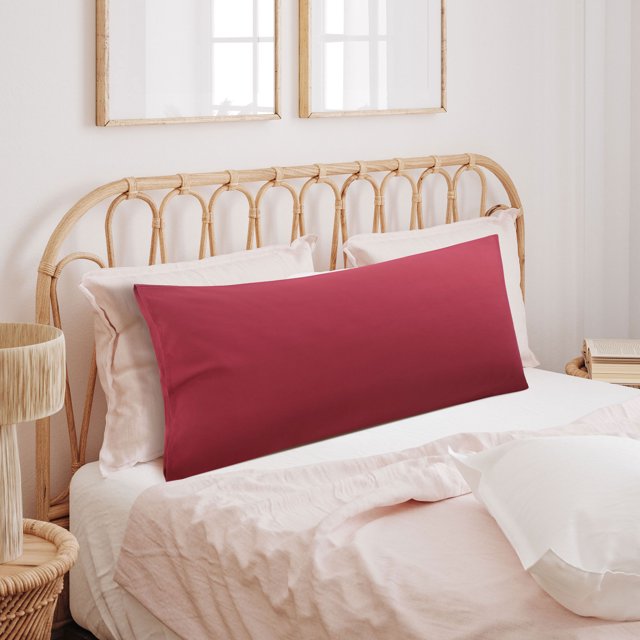 PiccoCasa Body Pillowcase Soft 1800 Series Microfiber Long Pillow Cover, Queen Wine
