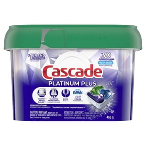 Cascade Platinum Plus Dishwasher Pods, Dish Detergent ActionPacs, Fresh 30CT