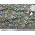 thumbnail image 3 of Soimoi Modal Satin Fabric Leaves & Floral Block Printed Craft Fabric by The Yard 42 Inch Wide, 3 of 3