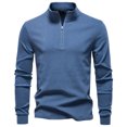 thumbnail image 4 of Dagugfen Quarter Zipper Pullover Men Long Sleeve Slim Fitted Thermal Base Layer Running Workout Tops, 4 of 9