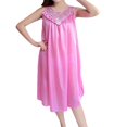 thumbnail image 1 of Kcodviy Robe Décontractée Unie pour Femmes Chemises de Nuit en Coton pour Femmes Sans Manches Col Rond Nuisettes en Dentelle pour Femmes Robe à Empiècements Chandail Ample Robe de Nuit pour Femmes, 1 of 5