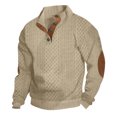 thumbnail image 1 of FAIWAD Mens Long Sleeve Pullover Tops Stand Collar Button Down Classic Color Block Plus Size Tops, 1 of 4