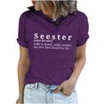 thumbnail image 2 of LSLJS Women's Funny Printed Pattern Casual Fashion Soild Color Short Sleeve Tops Blouse, 2 of 6