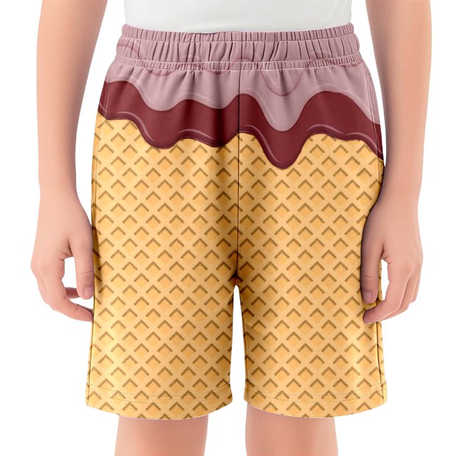 MIASHUI Garçons Filles Shorts à Imprimé Graphique Confortables d'Été Décontractés pour la Plage, Café, 2-3 Ans