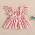 thumbnail image 4 of Toddler Kids Girls Princess Dress Solid Color Lace Fly Sleeve Dress, 4 of 8