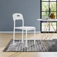 thumbnail image 1 of Modern Stackable Dining Chairs, Waterproof Plastic Seat with Ergonomic Back, Metal Legs, Easy Assembly, Space-Saving Kitchen Chairs for Dining Room, Indoor Outdoor Use, 45.5x40x76.5cm, 1 of 7
