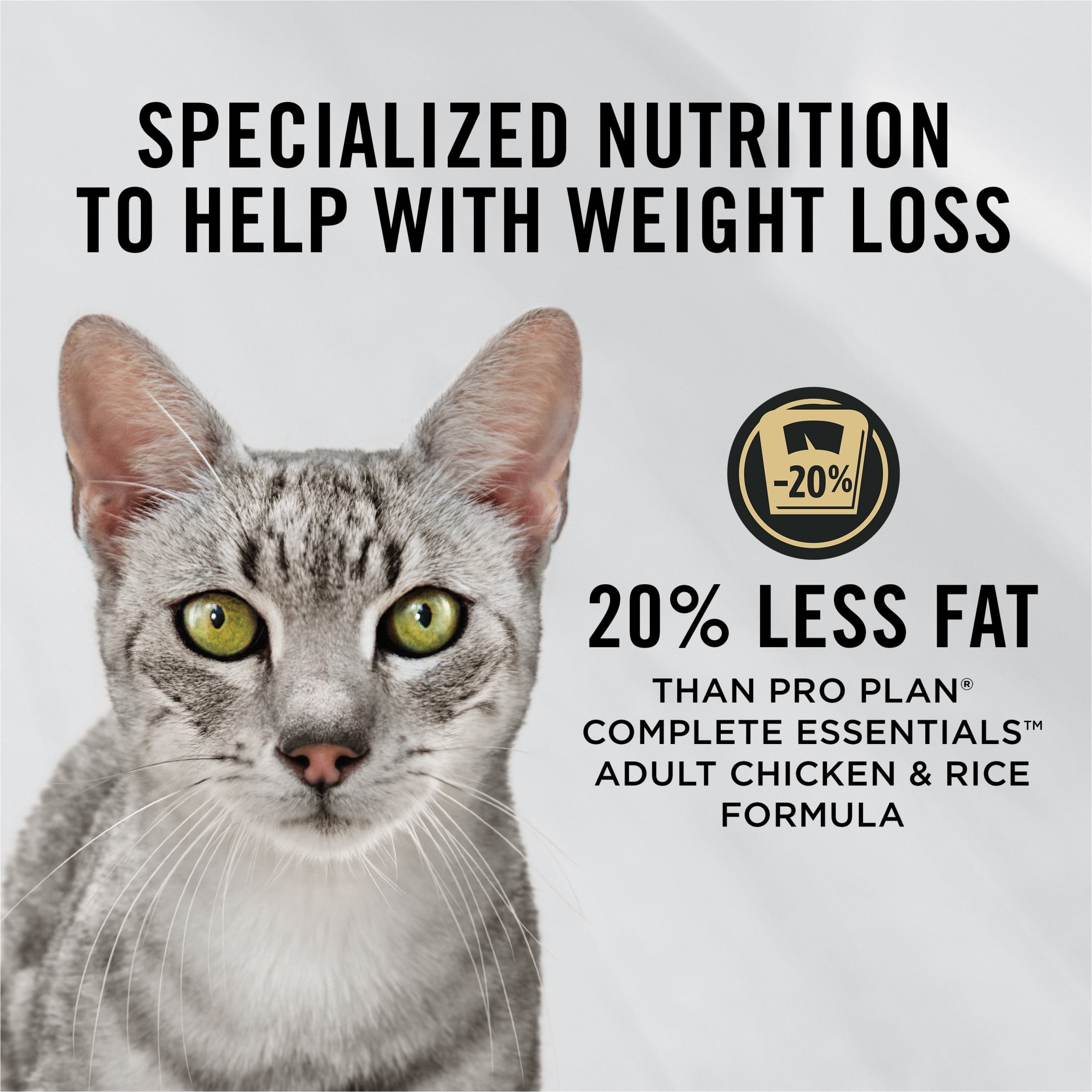 Purina Pro Plan Gestion du Poids Spécialisée, Formule Poulet & Riz, Nourriture Sèche pour Chats 3.2kg