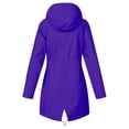 thumbnail image 5 of Meichang Manteau de Pluie pour Femmes Grande Taille Imperméable avec Capuche Actif Plein Air Randonnée Coupe-Vent Automne Manteau Décontracté Manches Longues Fermeture Éclair Complète Trench, 5 of 5