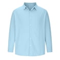 thumbnail image 2 of XZNGL Chemise à Manches Longues Homme Unie Décontractée Mode Col Rabattu Bouton Chemise à Manches Longues Blouse Chemises Habillées pour Hommes Chemises à Manches Longues pour Hommes Manches Longues Homme Chemise à Manches Longues, 2 of 6